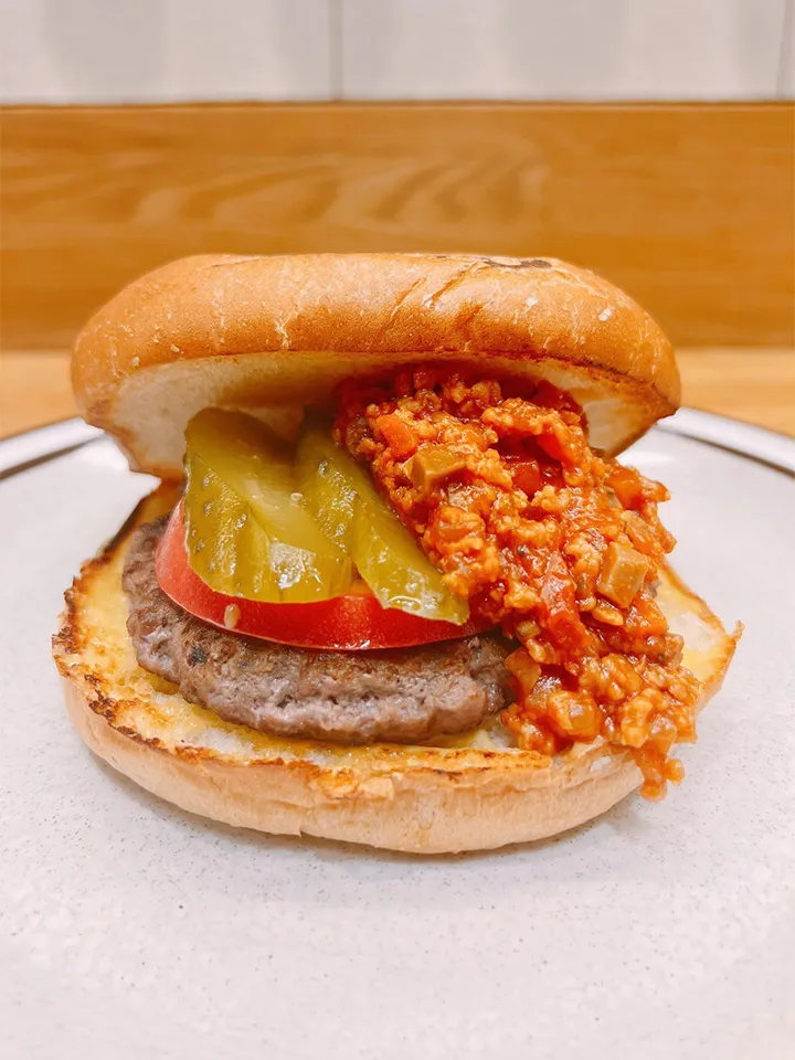 高槻キーマカレーチーズバーガー