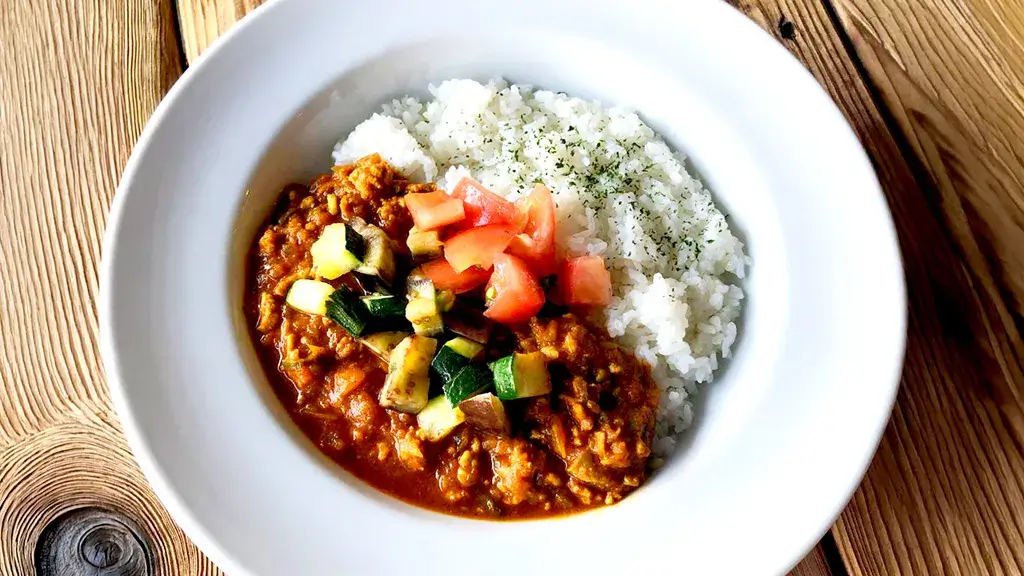 夏野菜のスパイシーキーマカレー